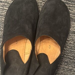 Men's Black Suede Slip-On Shoes